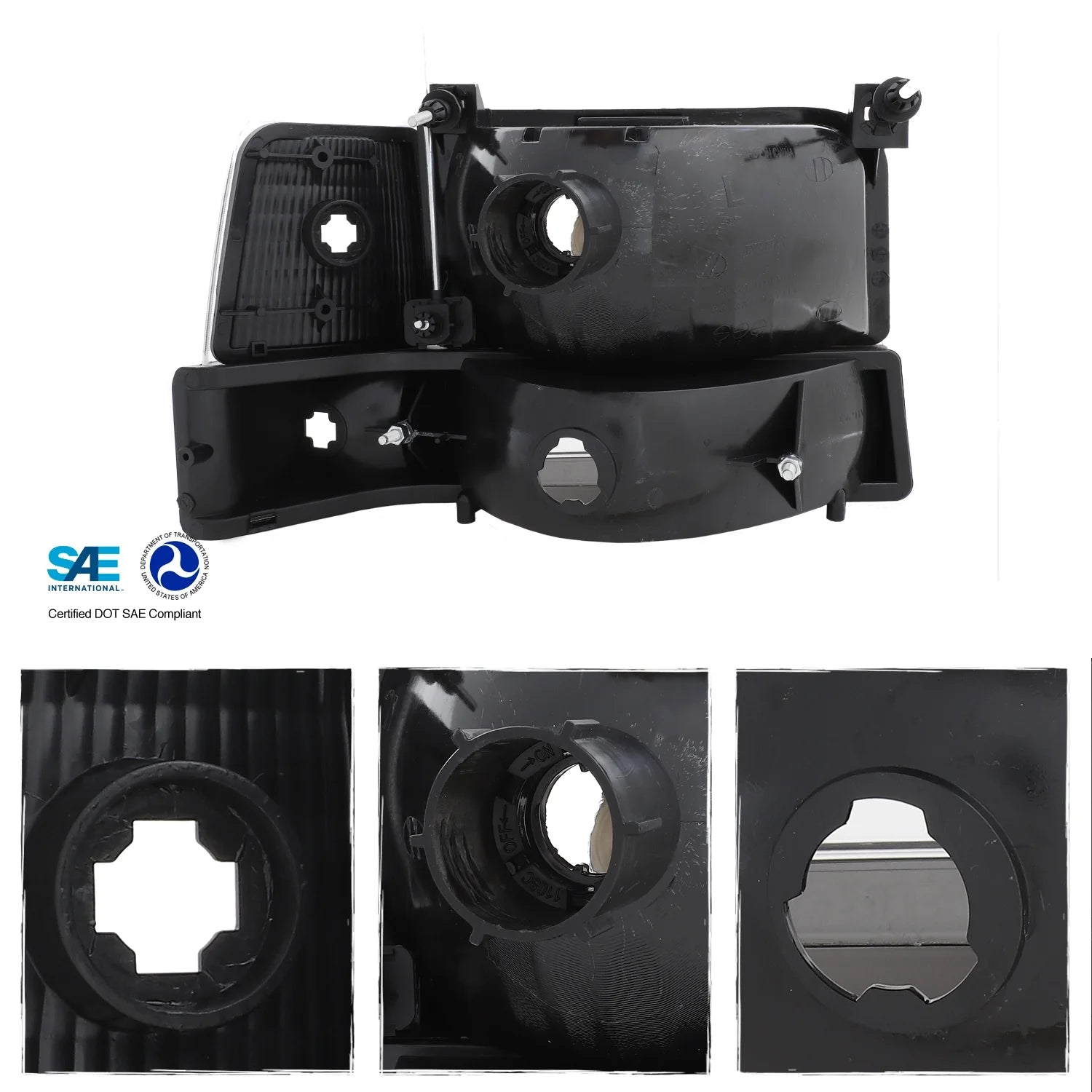 Black Smoked Headlights and Tail Lights Set for Ford F-150 F-250 F-350 Bronco V3002