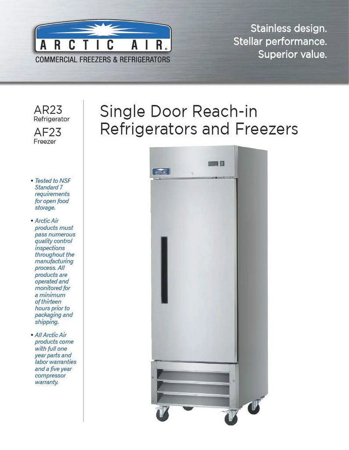 26 3/4" One Section Reach-in Commercial Refrigerator Z732
