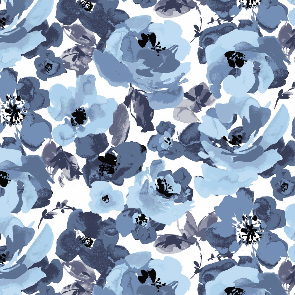 Blue Garden Floral Outdoor Chaise Lounge Cushion 72 x 21 J9387