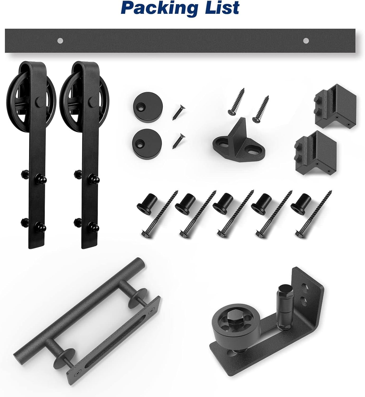 6.6 FT Sliding Barn Door Track and Handle Hardware Kit Q313