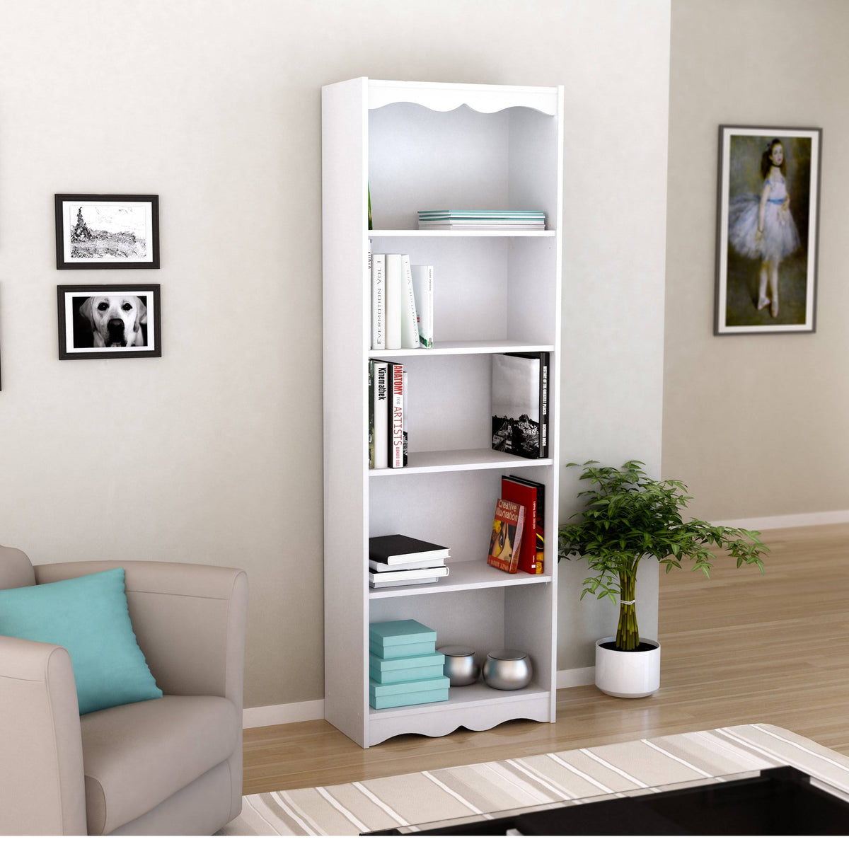 Frost White Tall Bookcase O5518