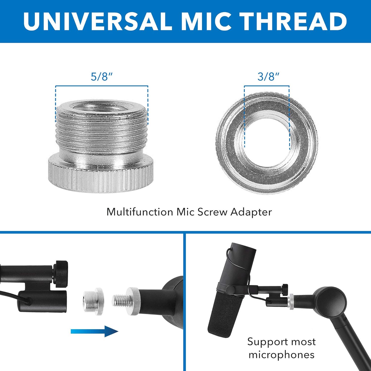 Adjustable Microphone Boom Arm with Cable Management, Pack of 2 G583516
