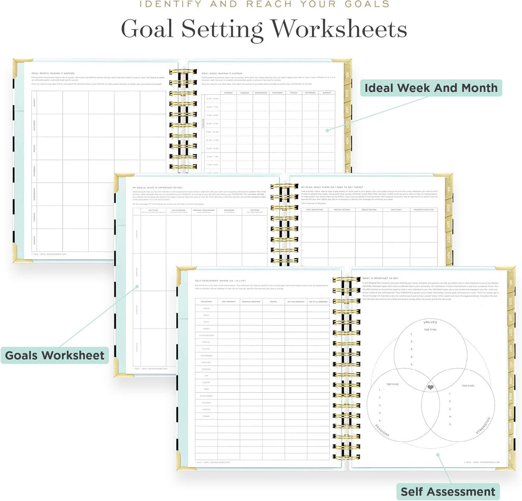 Black Stripe Spiral Bound Daily Planner A8152