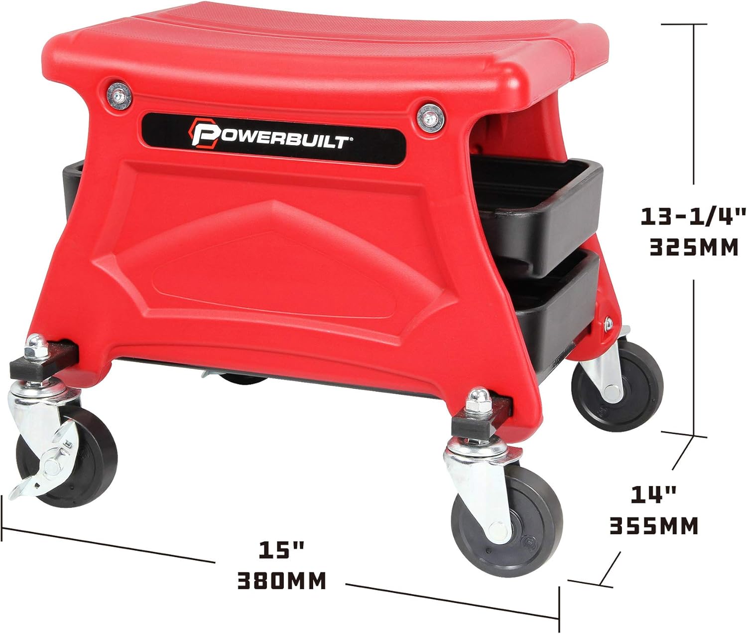 Compact Rolling Seat with Storage Trays U7730
