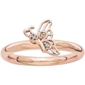Pink-Plated Butterfly Ring Q656831