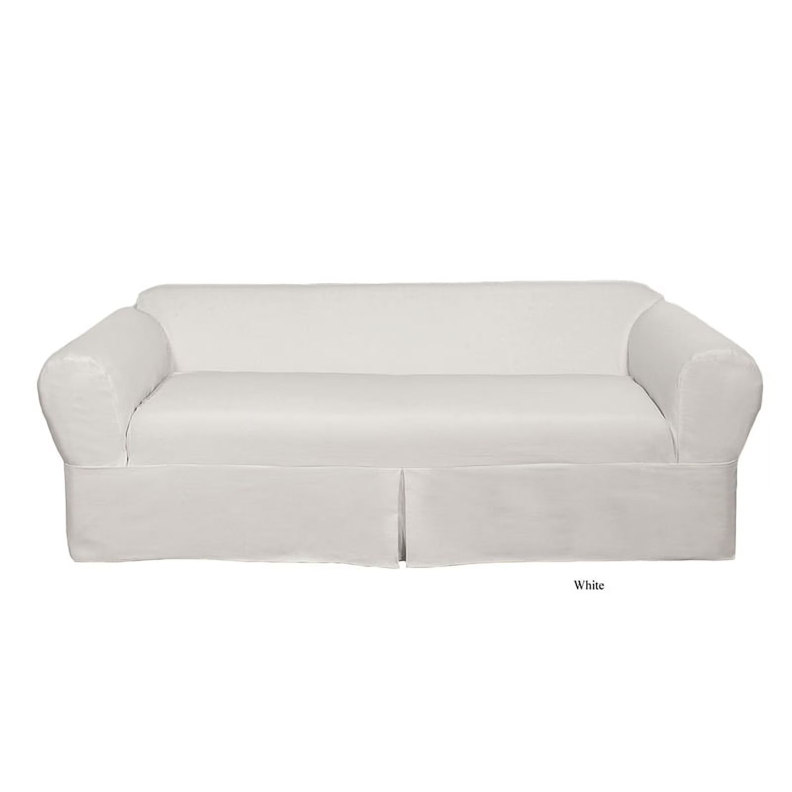White Cotton Twill 2 Piece Sofa Slipcover N86063