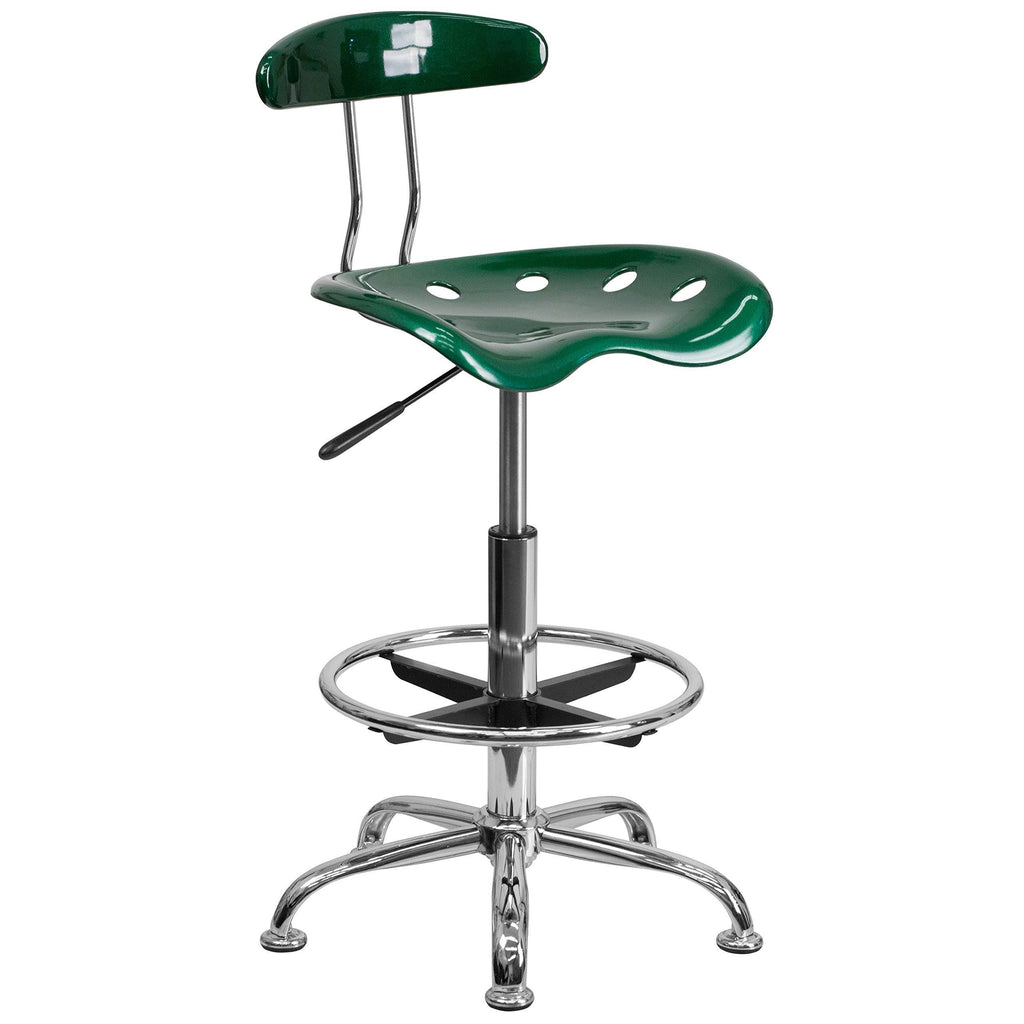 Green Drafting Stool with Tractor Seat T228301