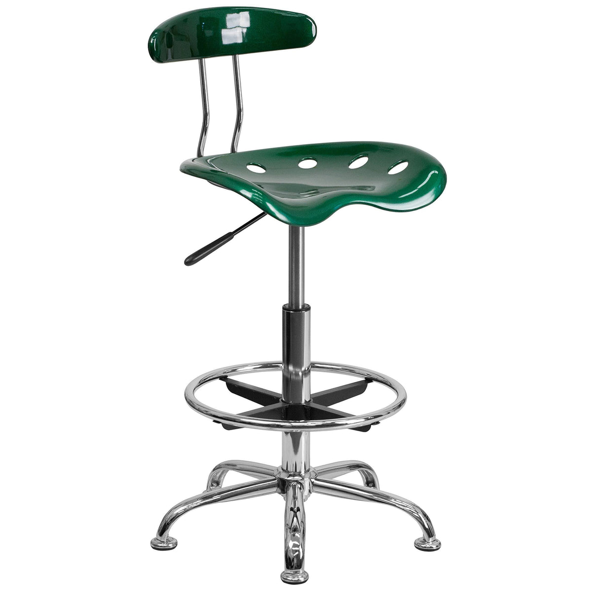 Green Drafting Stool with Tractor Seat T228301
