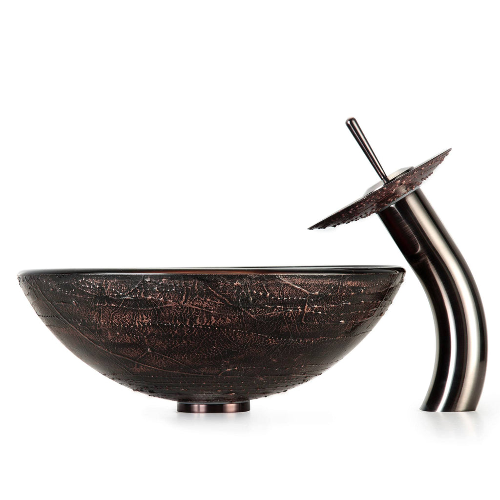 Oil Rubbed Bronze Circular Vessel Bathroom Sink K8043