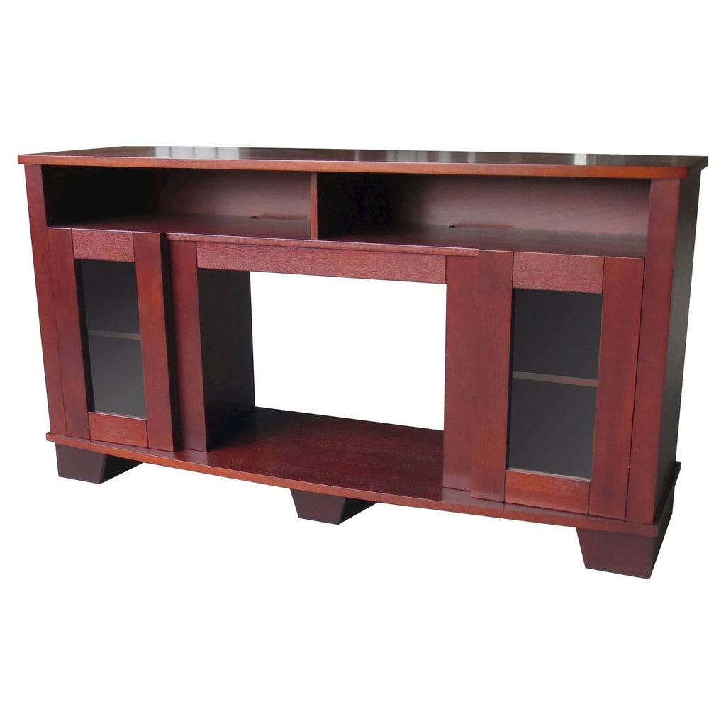 Mahogany Fireplace Mantel with Electronic Fireplace Insert F71557
