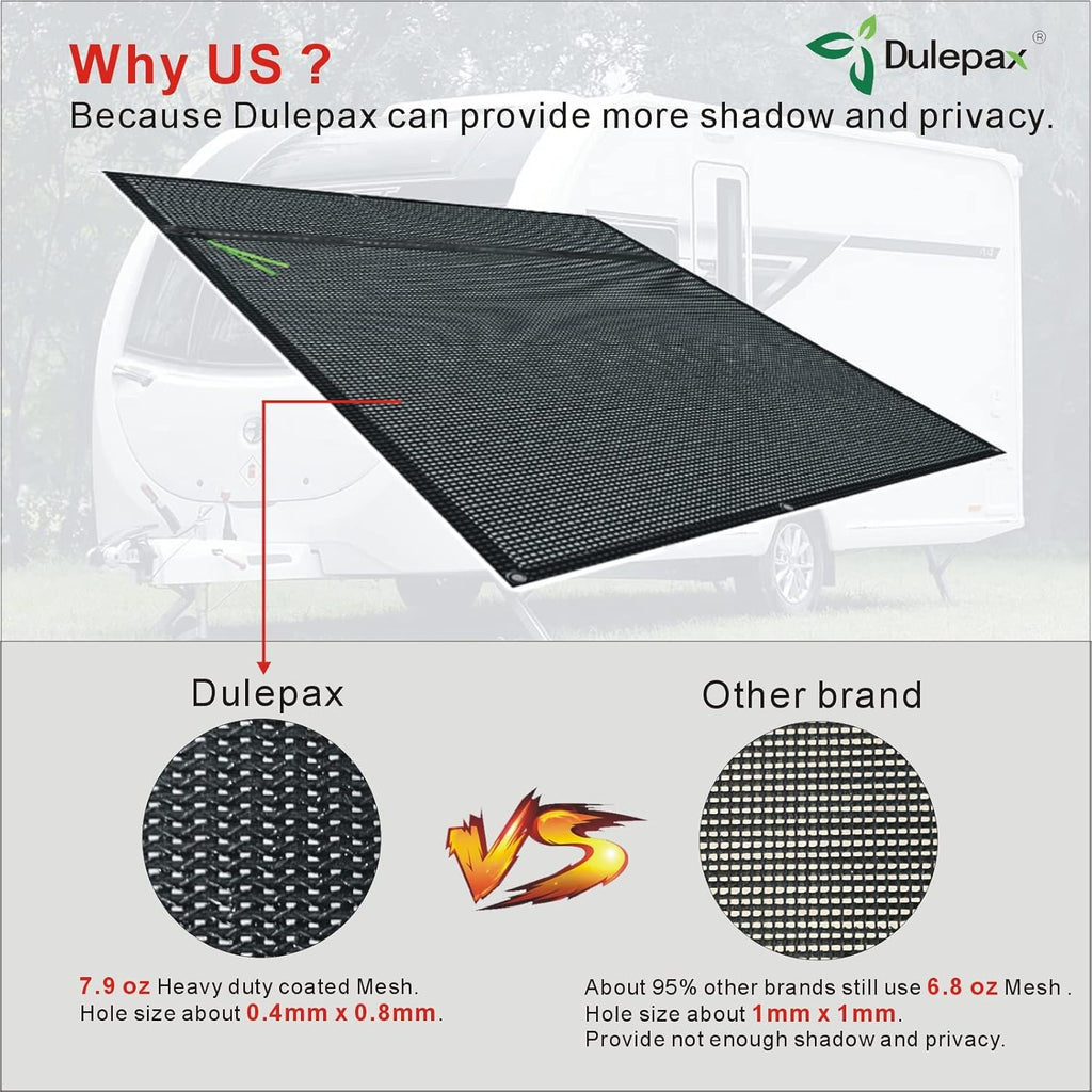 RV Awning Shade Screen with Zipper 8'X16'3'' Universal Sun Shade Screen with Complete Kits M747167