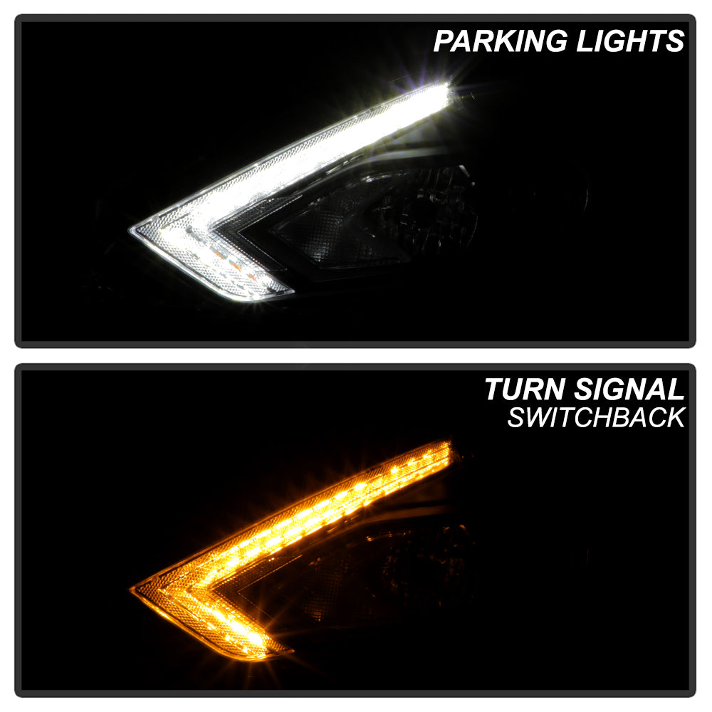 Black LED SwitchBack Tube Projector Headlights J842