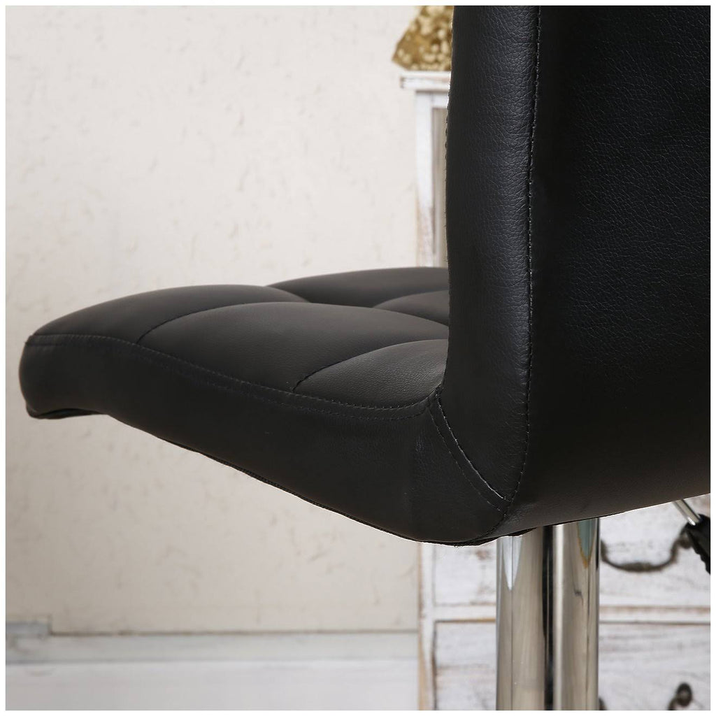Black Leather Swivel Bar Stool, Set of 2 K3389