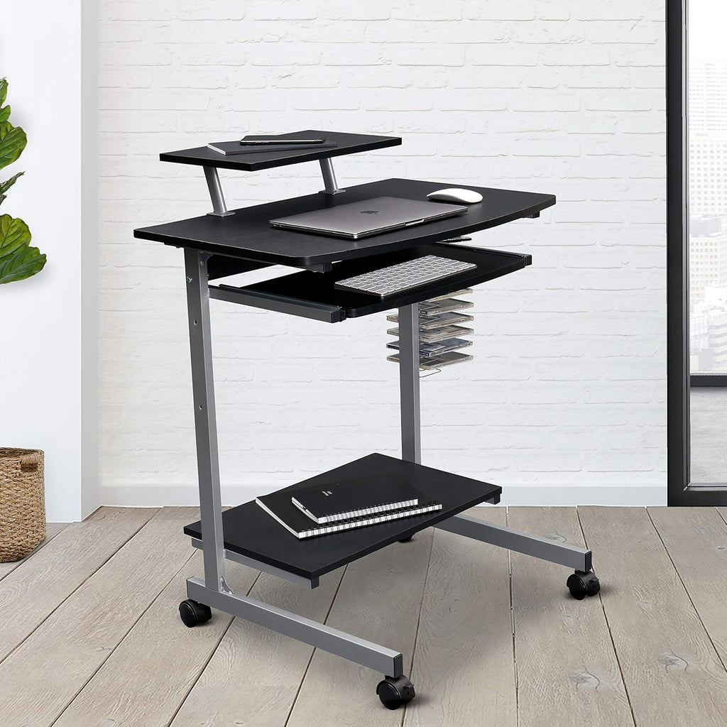 Compact Computer Cart with Storage, Espresso S181392