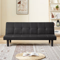 Black PU Convertible Sofa Bed O79738