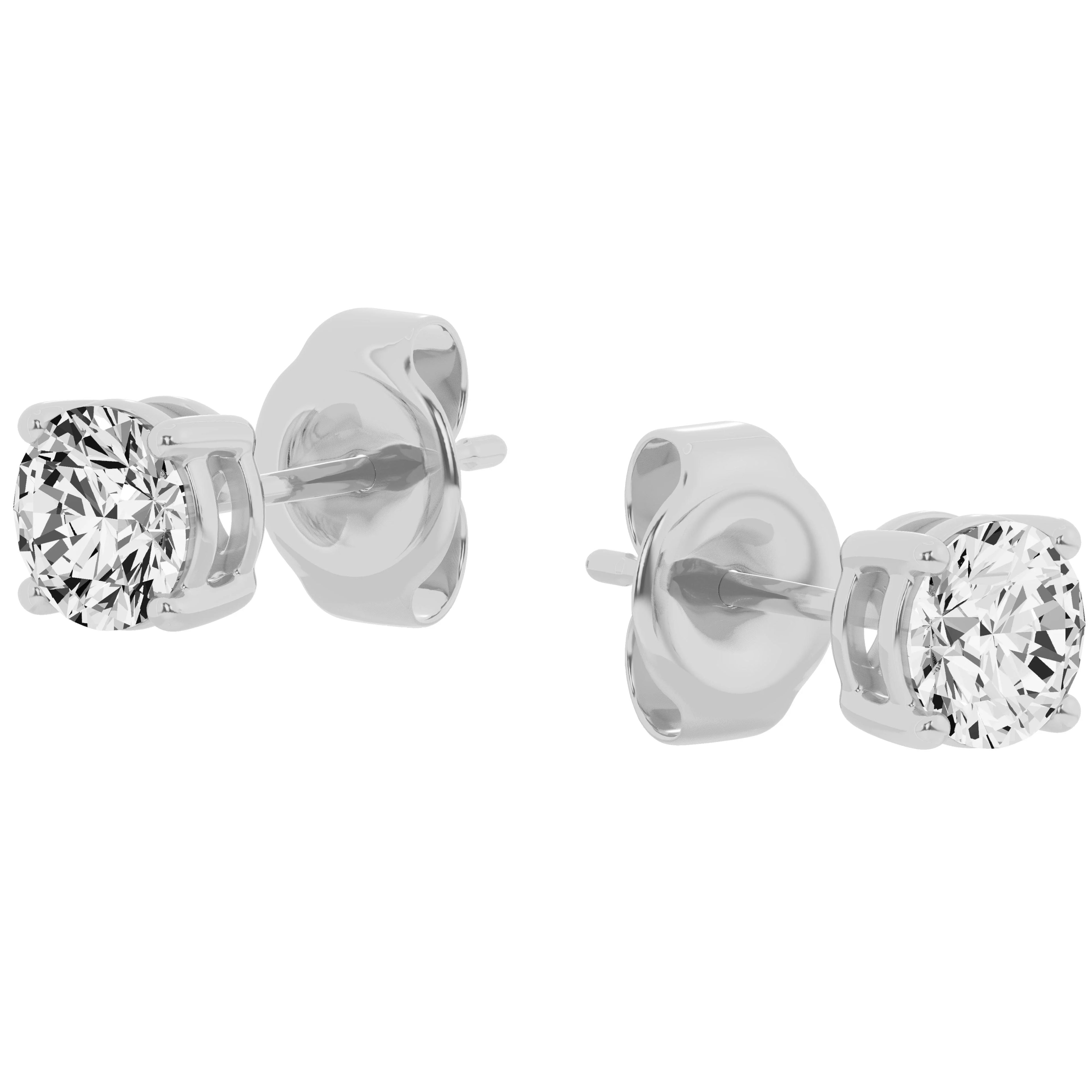 14K White Gold Diamond Stud Earrings E6456