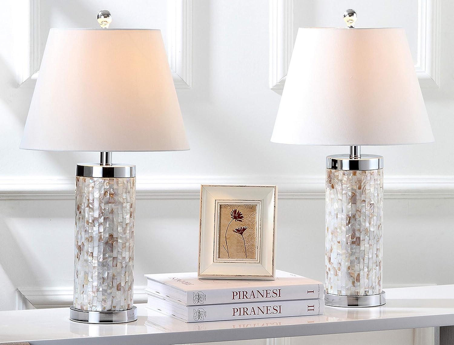 Ivory Shell Table Lamp Set of 2 W248