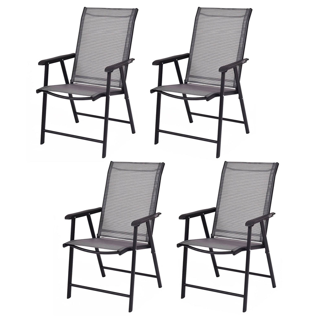 Grey Set of 4 Patio Folding Chairs A61234