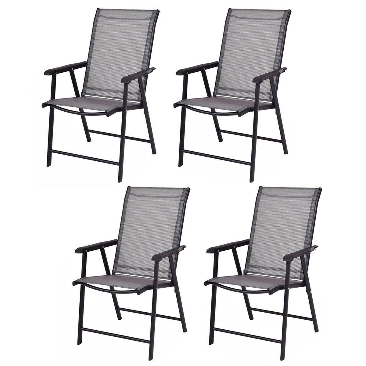 Grey Set of 4 Patio Folding Chairs A61234