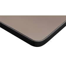 Beige Square Breakroom Table with 4 Grey Stack Chairs D2857