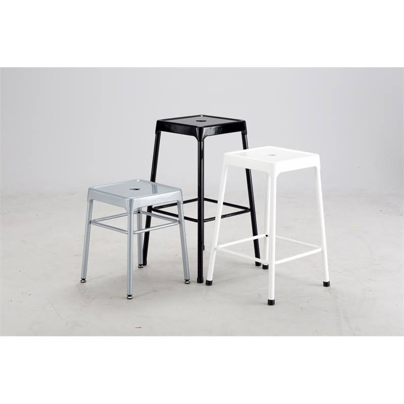 Black Steel Guest Stool Q759125