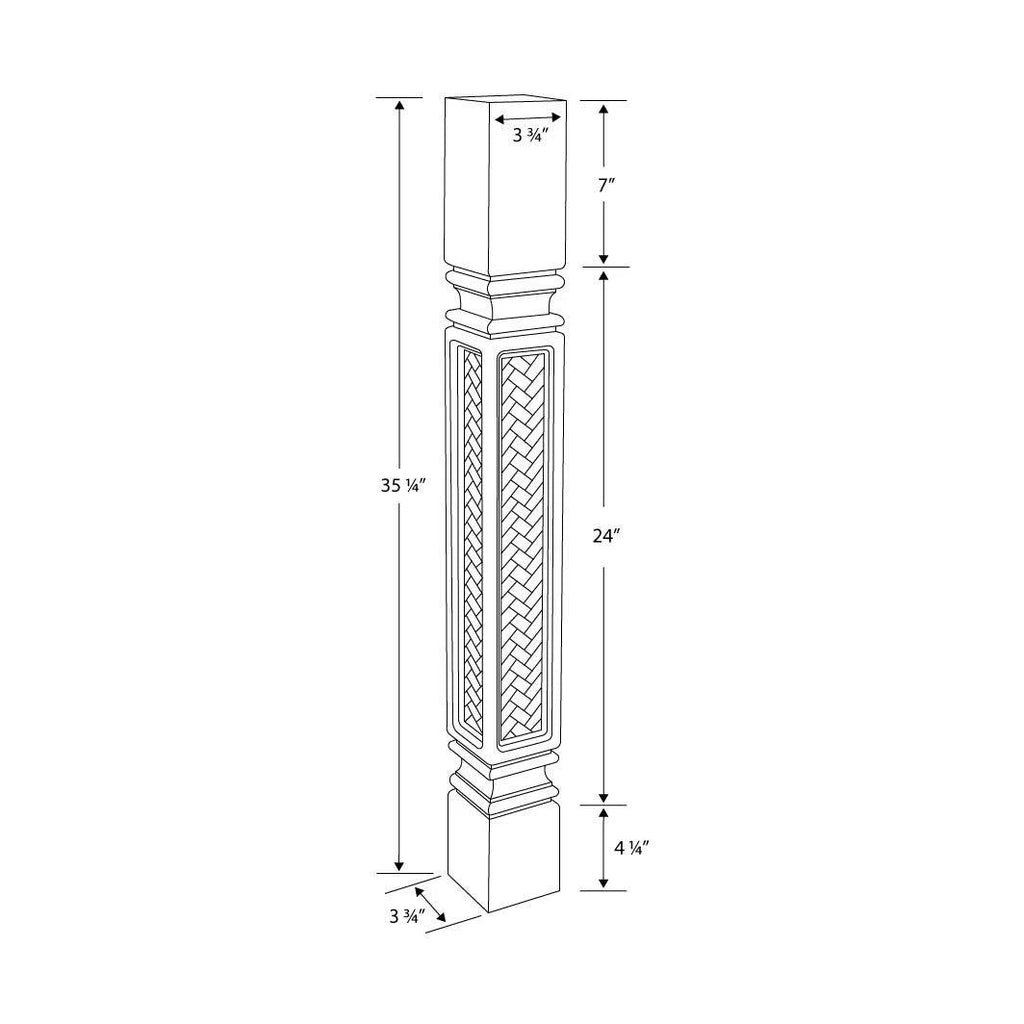 Unfinished Solid Hard Maple Kitchen Island Leg D61181