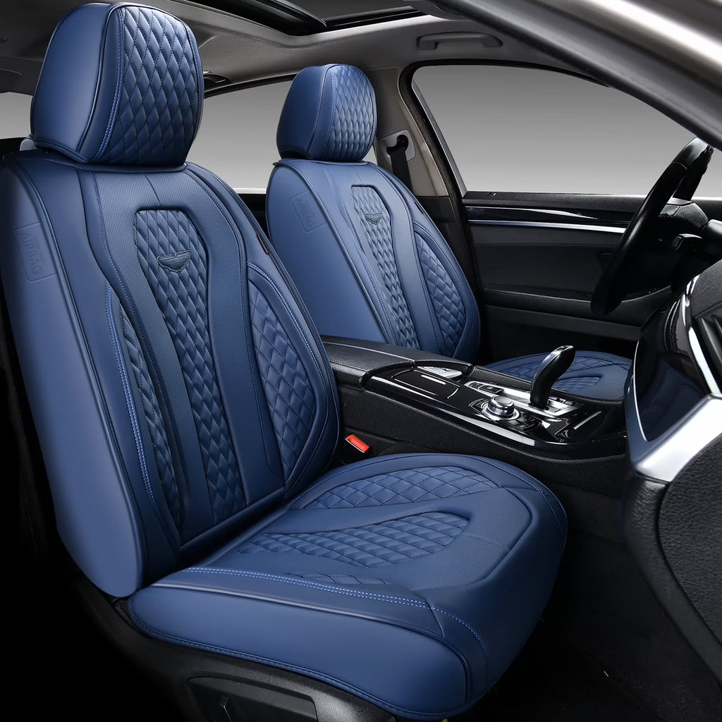 Blue 2 Seats Leatherette Front Seat Covers Set L845295