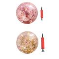 2pcs Glitter Sequin Beach Balls Inflatable Ball Toys with Pumps R947