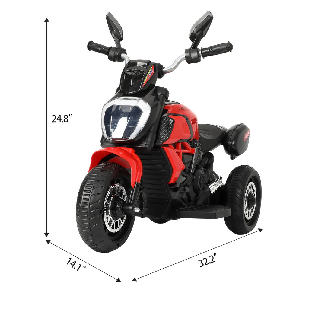 Red Three-Wheeled Kids Ride on Motorcycle Y4496