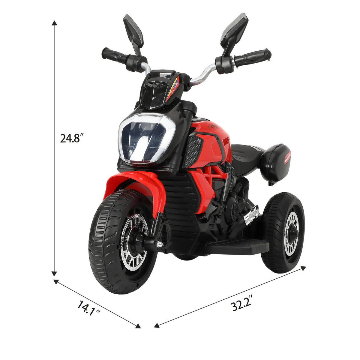 Red Three-Wheeled Kids Ride on Motorcycle Y4496