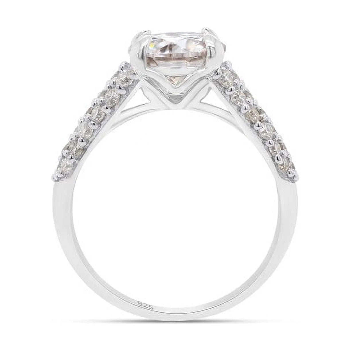 14K White Gold Multi Row Solitaire Ring E6462