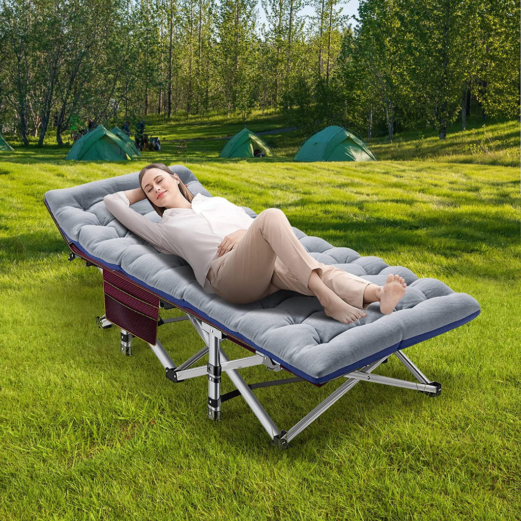 Camping Cot with 2 Sided Mattress & Carry Bag, 75"*28" Portable Folding Cot S4594