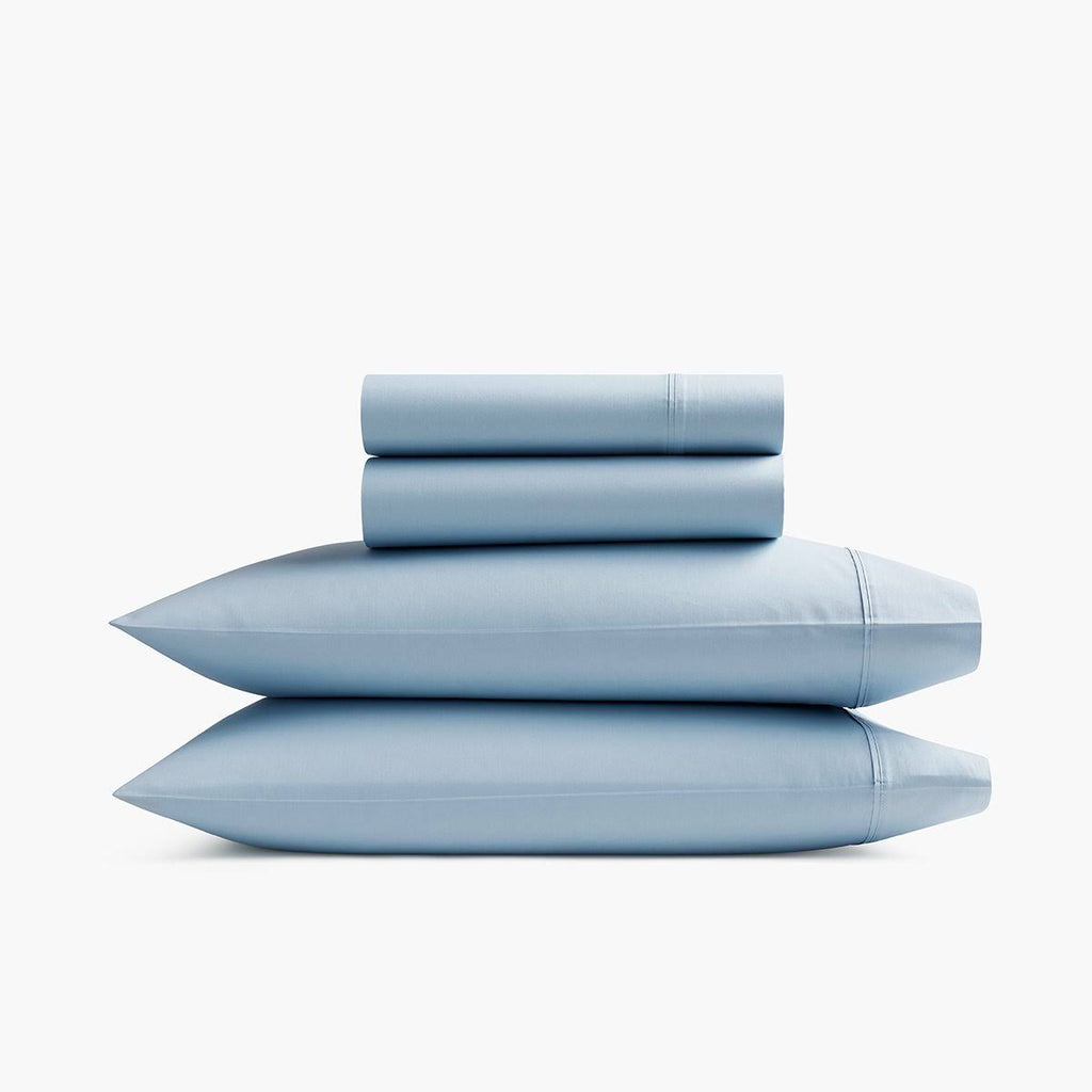 Twin Slate Blue Organic Sateen Sheet Set N8173