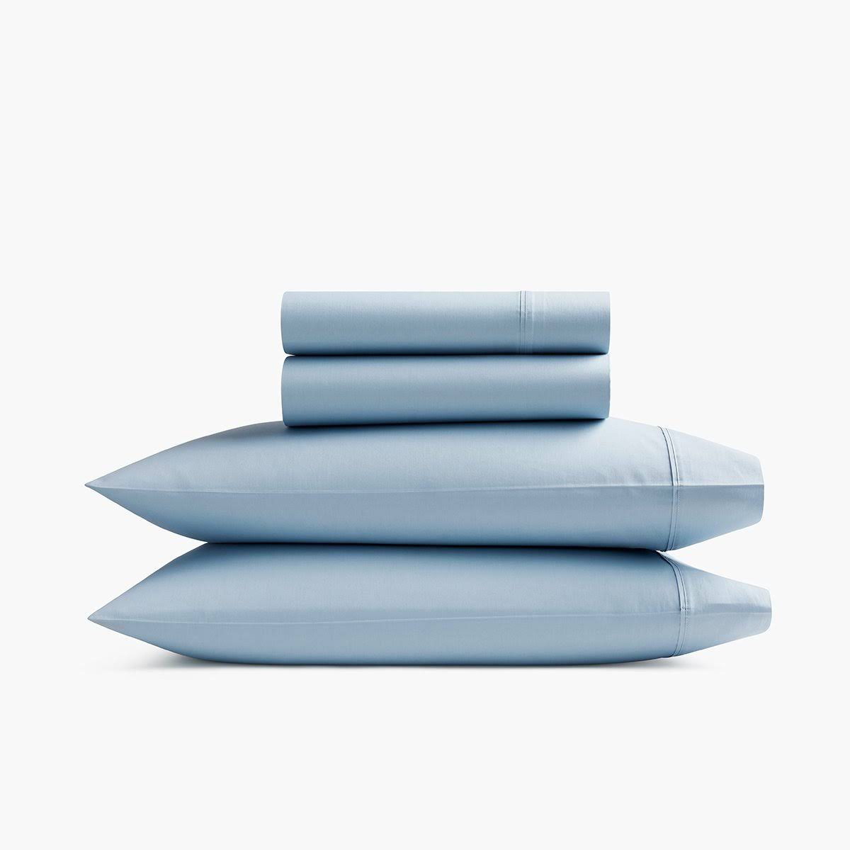 Twin Slate Blue Organic Sateen Sheet Set N8173