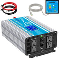 2000 Watt Pure Sine Wave Power Inverter 12V DC to 110V AC with LCD Display USB Port 4 AC Outlets J241