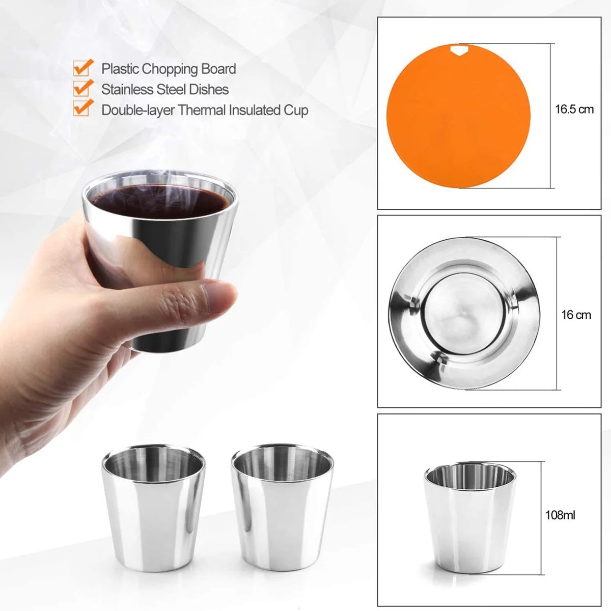 Festnight Outdoor Camping Cookware Mess Kit Pot Pan Kettle Cooking Set Tableware with Spoon Fork Cutter D385366