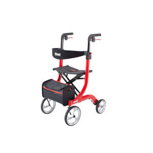 Red Aluminum Rollator with 10x22 Casters D648