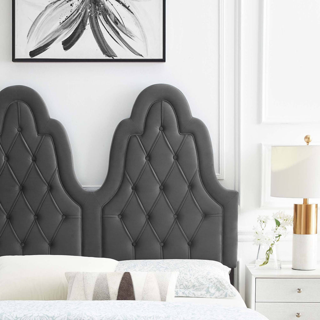 Tufted Teal Performance Velvet Twin Headboard S32044