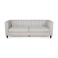 Beige Channel Stitched Fabric 3 Seater Sofa I622058