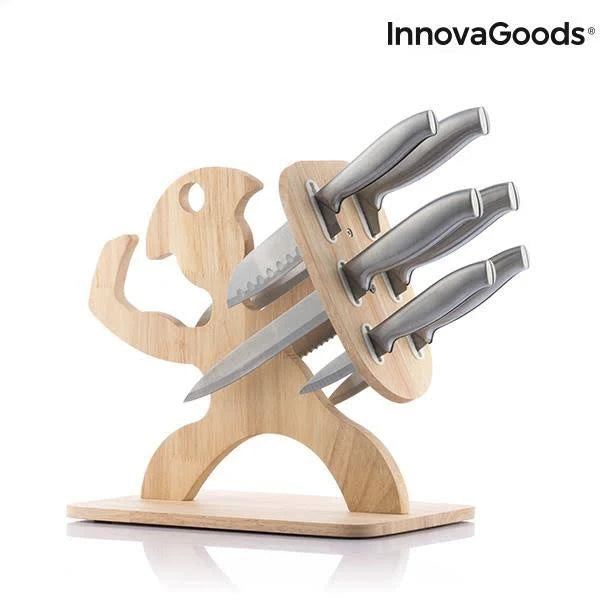 7 Pieces Knife Set with Wooden Base R356