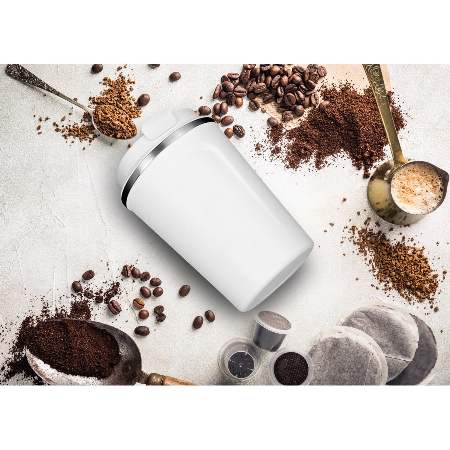 13-Ounce Cafe Compact Mug White H1649