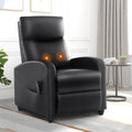 Black PU Leather Single Sofa Recliner Chair with Massage Backrest O277