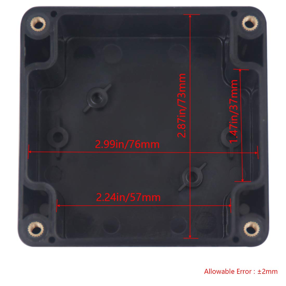 2 Pack Waterproof Plastic Junction Box ABS IP65 Electronic Project Case Power Enclosure 3.94 x 2.68 x 1.97 inch P52293