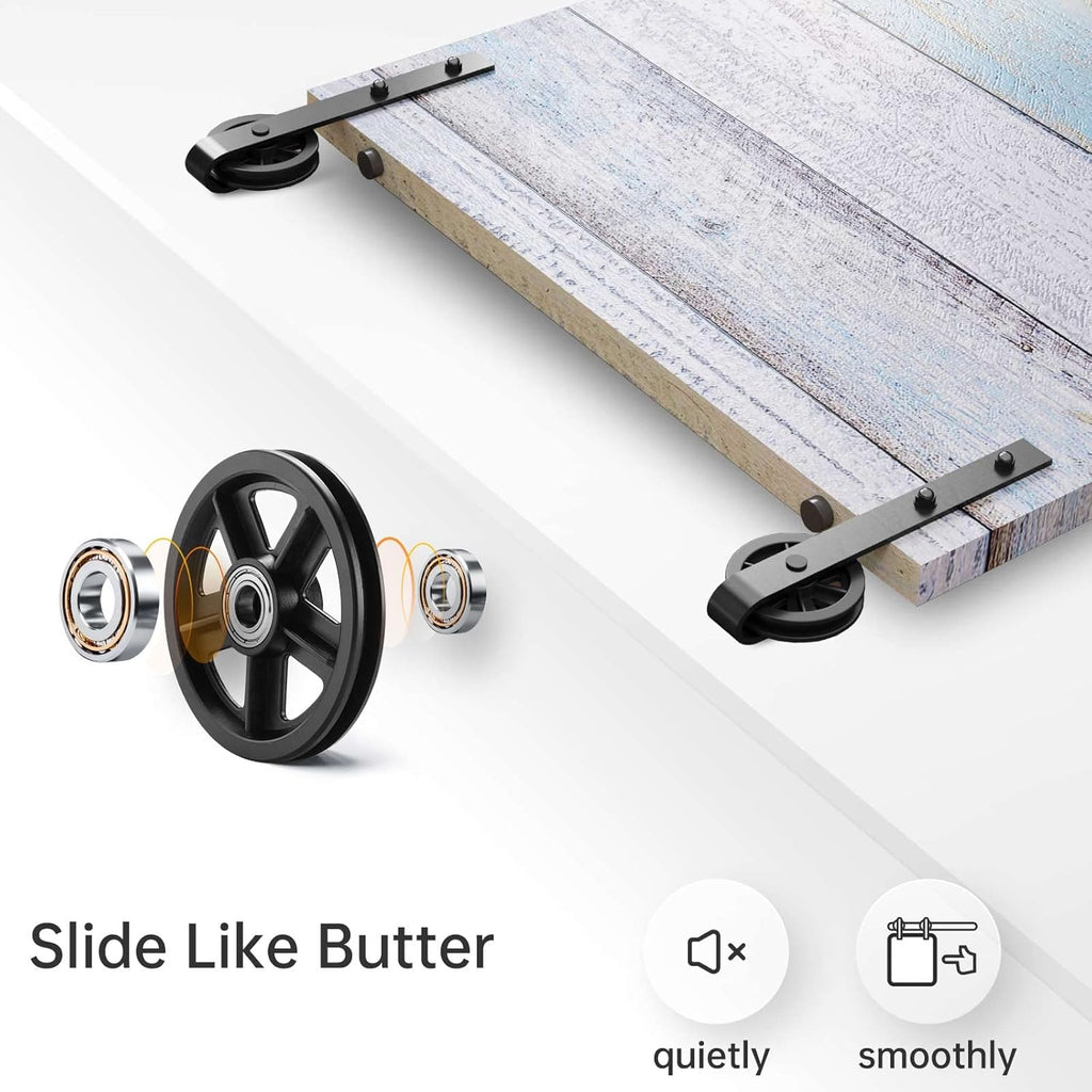 6.6 FT Sliding Barn Door Track and Handle Hardware Kit Q313