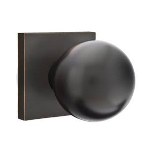 Oil Rubbed Bronze Half Dummy Orb Door Knob and Square Rose I797274