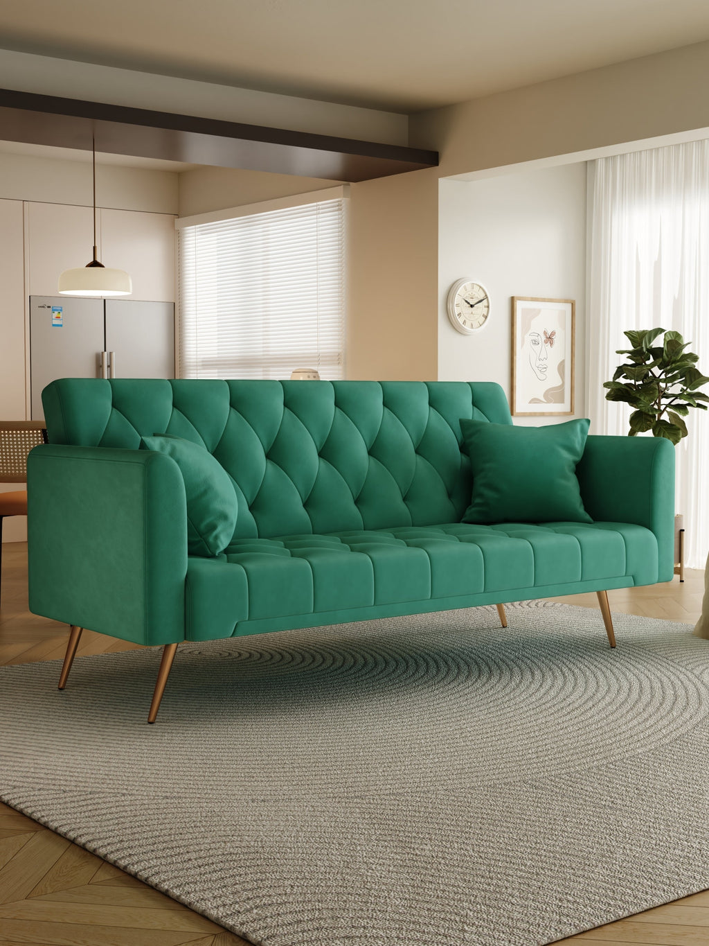Convertible Sofa Bed Green Z716