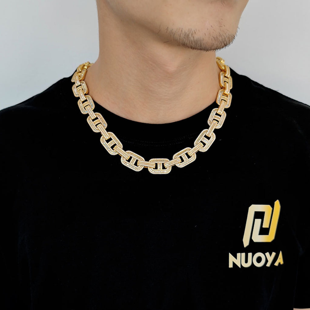 15mm Iced Out Cuban Link Chain Necklace, 16-24 Inch R87900