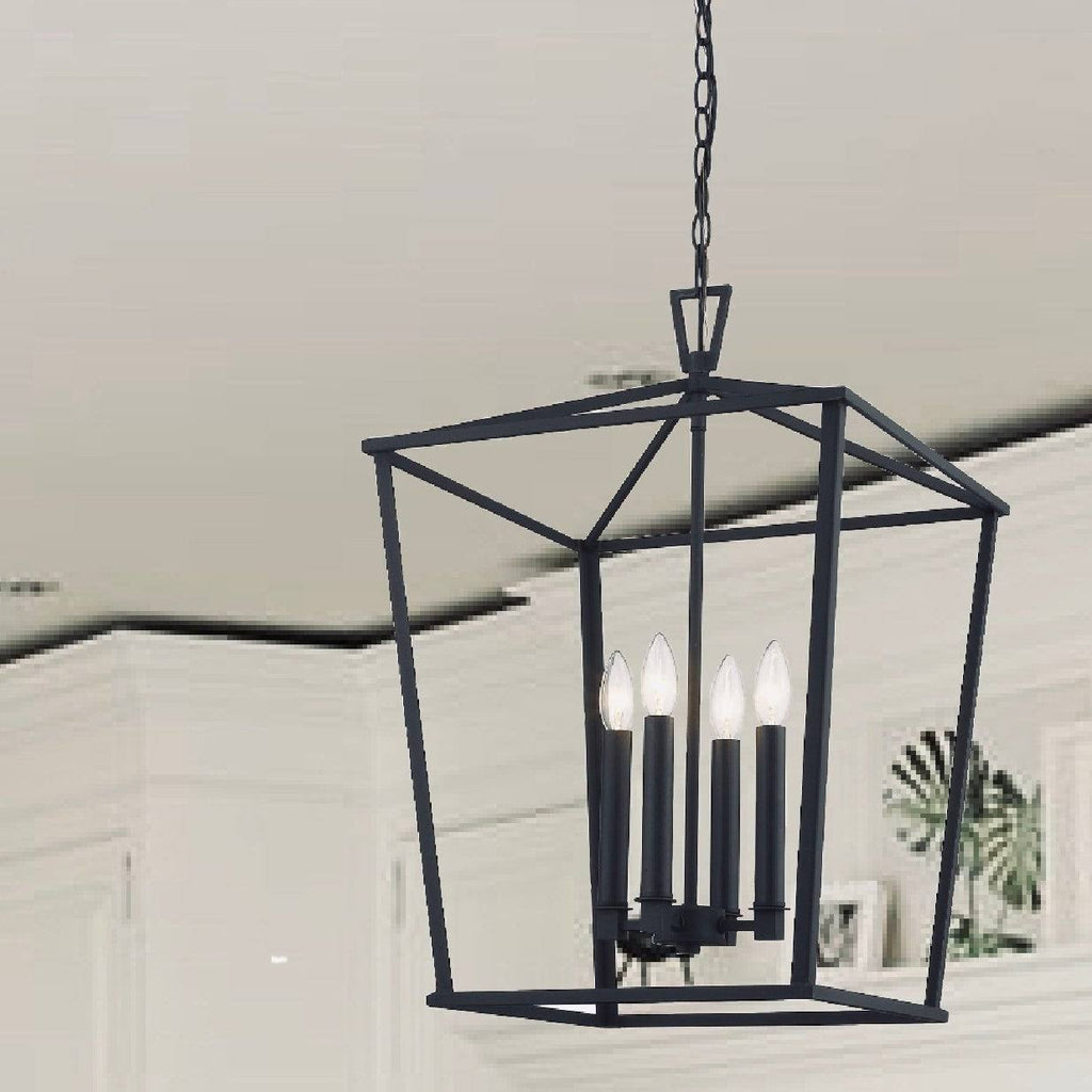 Matte Black Kitchen Island Lantern Y51068