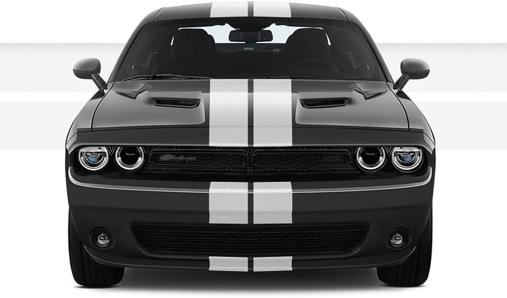Dual 8" Racing Stripes for Dodge Challenger 2008 to 2019 Pack of 2 O805