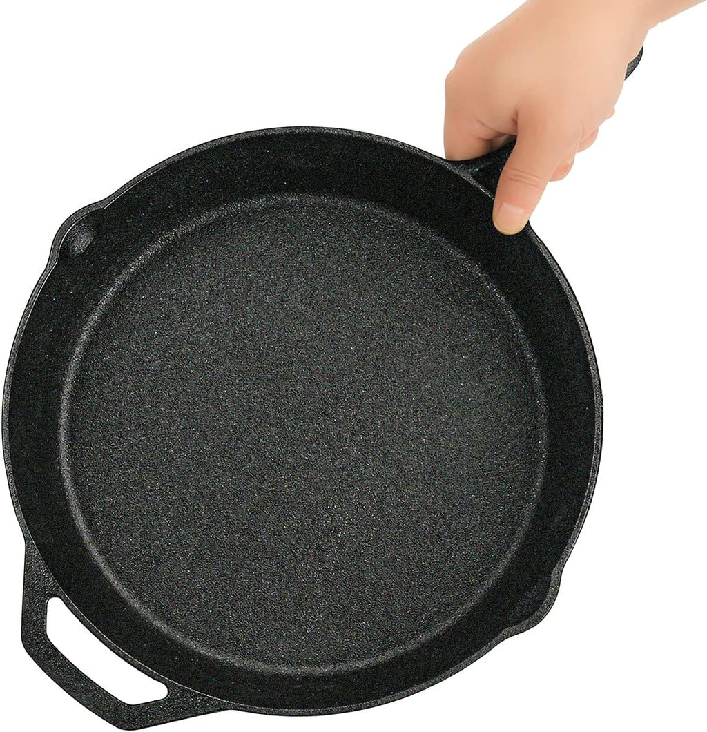 Cast Iron Skillet 3-Pack Set (8, 10, 12) Pre-Seasoned Cookware V686675